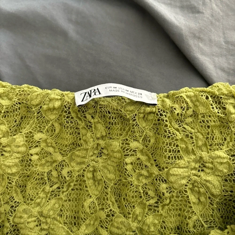 Zara Green Off the Shoulder Top